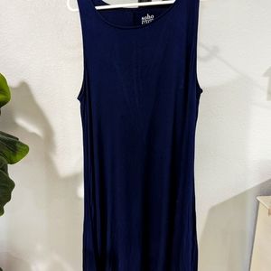 Navy blue sleeveless comfortable dress